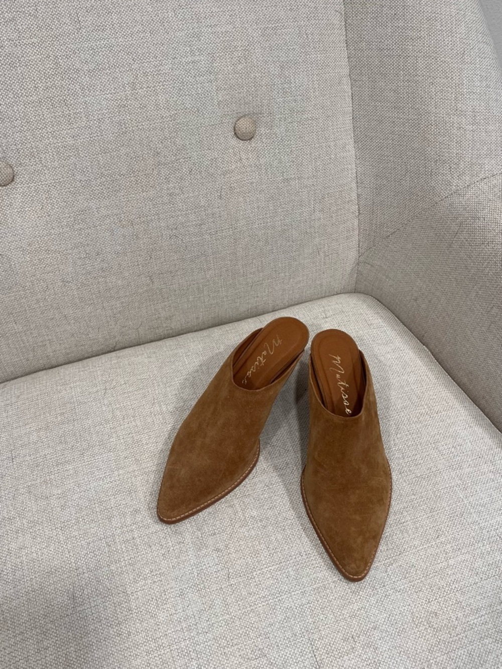 Matisse Tan Suede Pointed Toe Mule